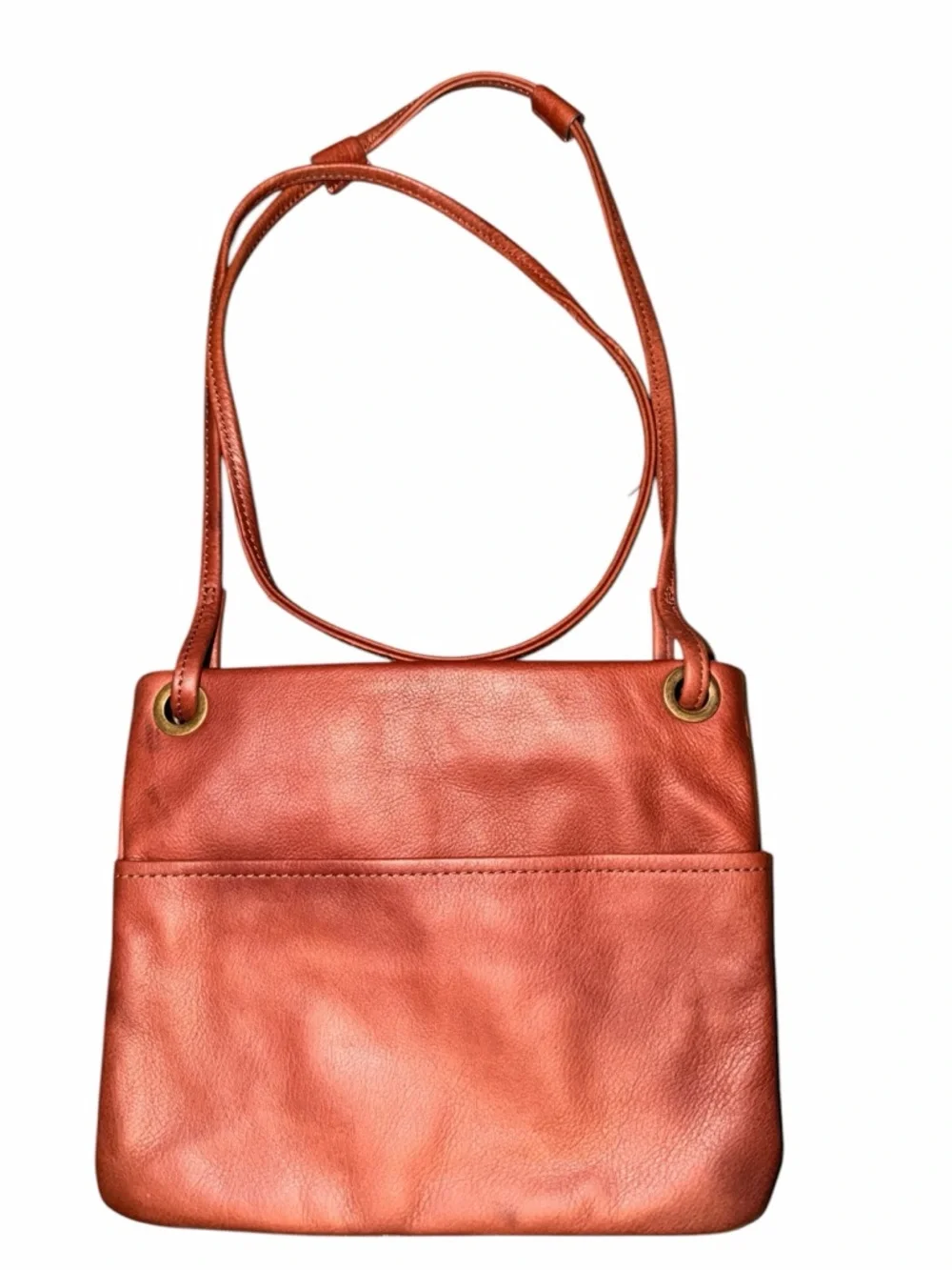 margot Leather Crossbody in Copper Red with Gold Hardware - Picture 3 of 6